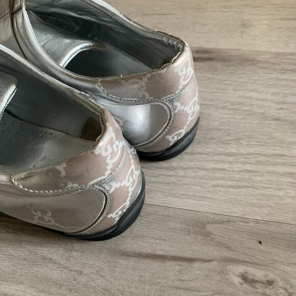 Gucci Silver Logo Sneakers Size 43 - Picture 3 of 5